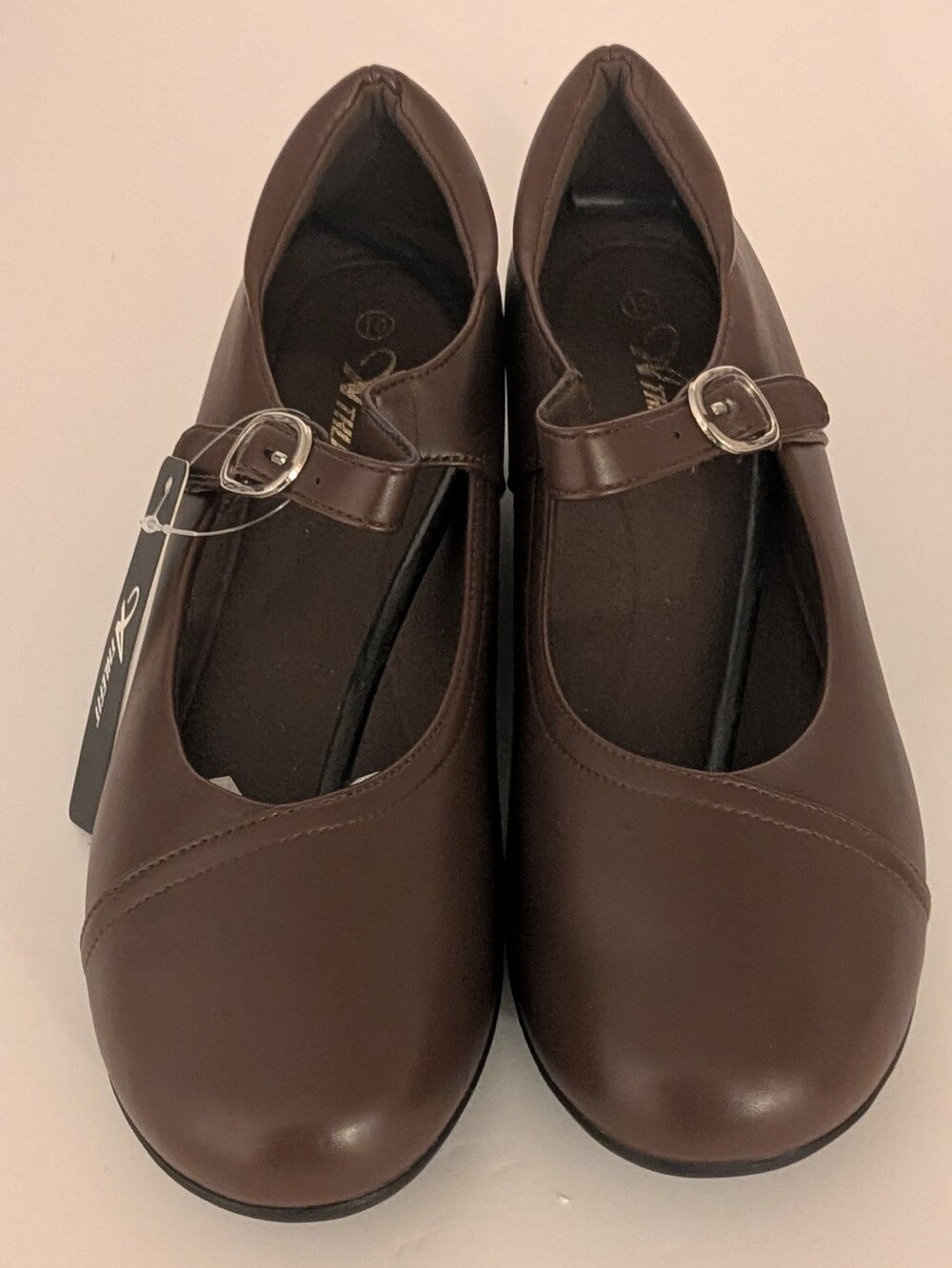 Women's Mary Jane Buckle Flats in Brown